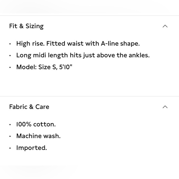 NWT Banana Republic Poplin Button Down Long Black Midi Skirt Sz XXL (#743513) - Picture 6 of 8